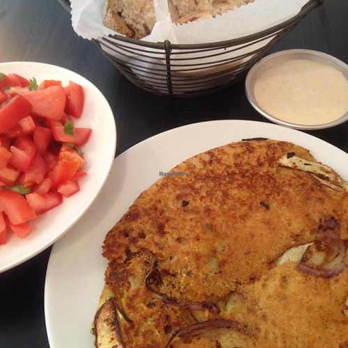 Vegan Omelet  at Hashachen Bistro in Tel Aviv