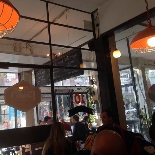 Inside at Hashachen Bistro in Tel Aviv