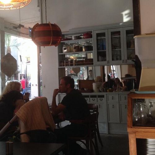 Inside at Hashachen Bistro in Tel Aviv