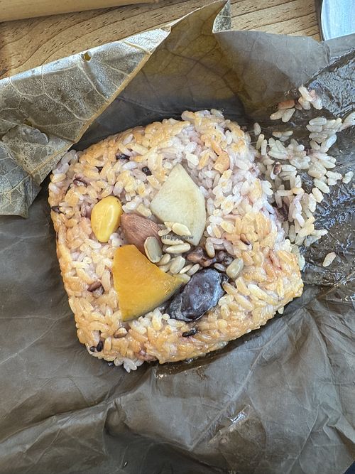 Rice steamed in a lotus leaf   at Mountain Range in Cheonan