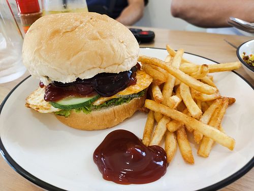 Burger set at Xuan Vege Cafe -瑄緣 in Kuching