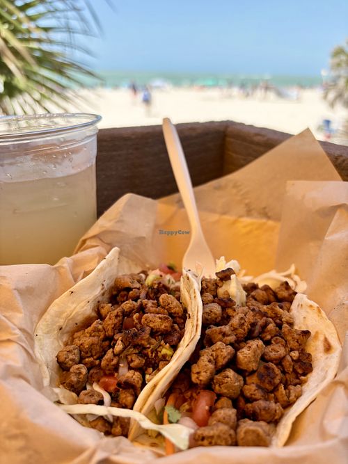 Vegan tacos  at Shark Tooth Beach Concessions in Nokomis