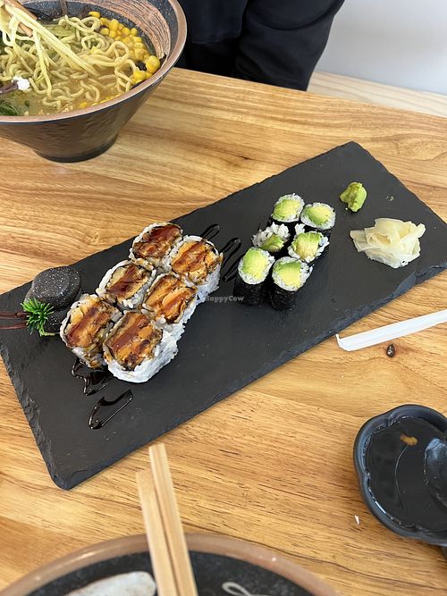 Vegan sushi rolls  at Funshi Sushi Ramen Boba in Fairview Park