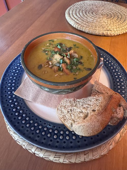 Sweet potato soup   at Folks Cafe in Edinburgh