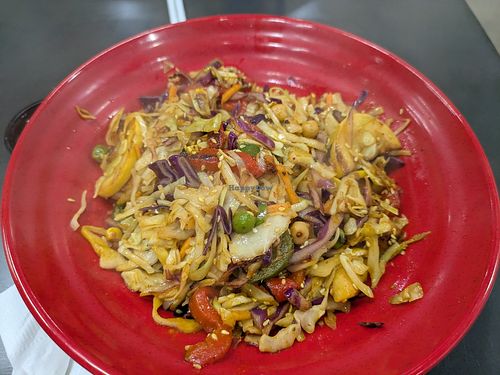 Mixed veggies with vegan sauce at Pro Bowl BBQ in Millbrook