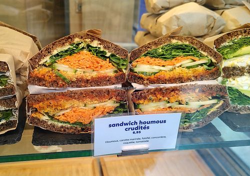 Hummus sandwich (vegan) at Donnant - Gare du Nord  in Paris
