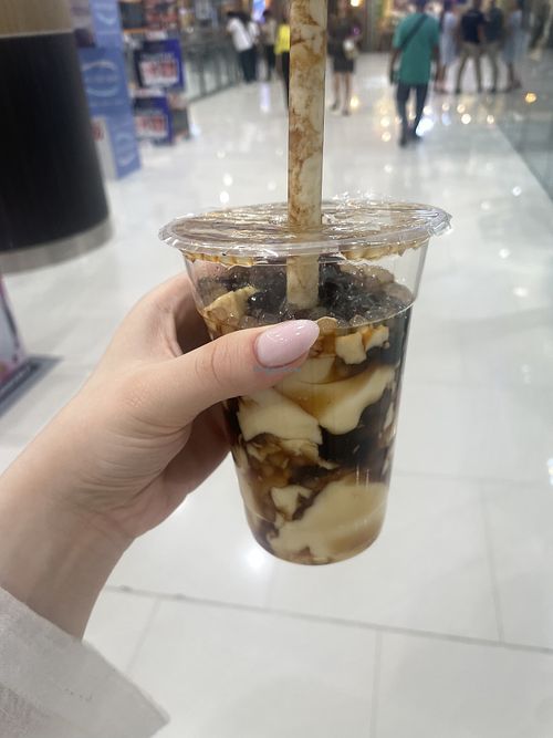 Taho Original with extra Tapioca pearls  at R A Taho in Laguna