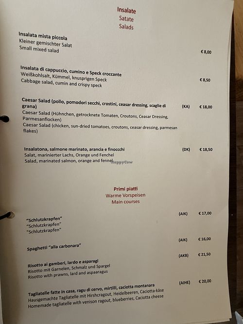 Salad option  at Four in Ortisei