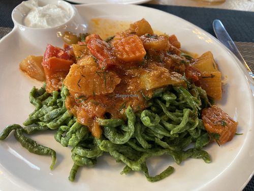 Dunplings, rice and noodles as well as salads   at Cafe Kheivak in Khiva