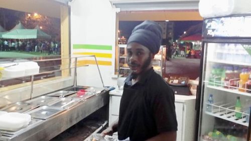 Reuben--Vegan Bites kiosk--BTL Park at Vegan Bites in Belize City