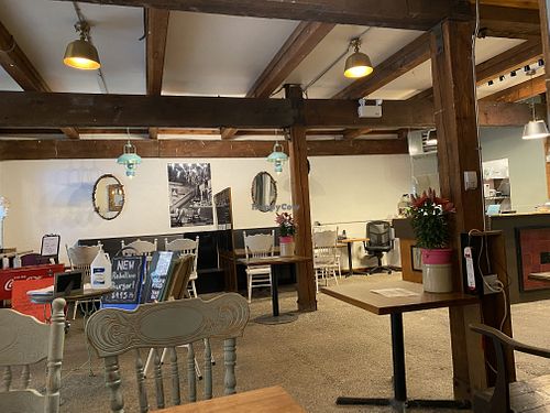 Pay at the counter, bring to the table  at Veggie Bob's Kitchen in Fort Langley