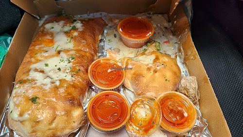 Veggie vegan stromboli at Papa Luigi in Elmer