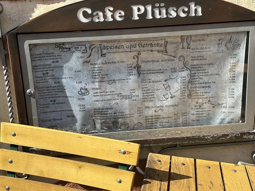 The menu  at Cafe Plüsch in Monreal