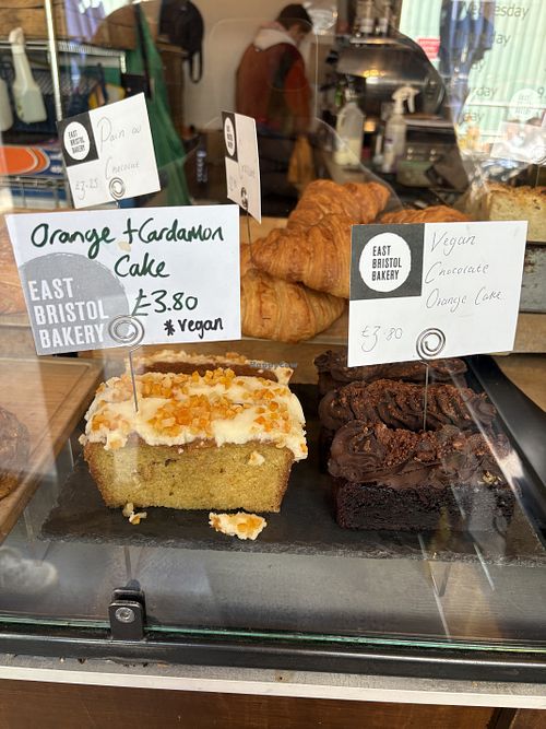 Some of the vegan cakes available - there are lots!  at East Bristol Bakery - Wapping Wharf in Bristol