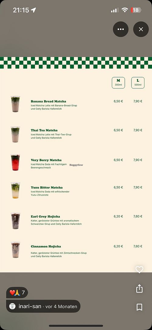 Menu 21.07.25  at Inari-San in Frankfurt
