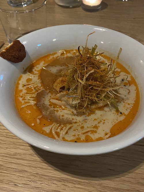 Vegan miso ramen bowl  at New Wave in Manchester