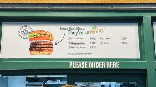 Plant based burger, mayo can be removed and go bunless  at MNL - Army Navy - T3 - Maybe closed in Pasay