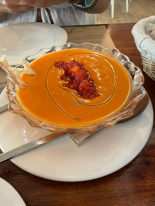 Salmorejo con fresas   at Malabata in Conil De La Frontera
