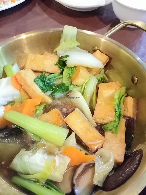 Tofu and vegetables at Cham Chuan Kee Restaurant in Semporna