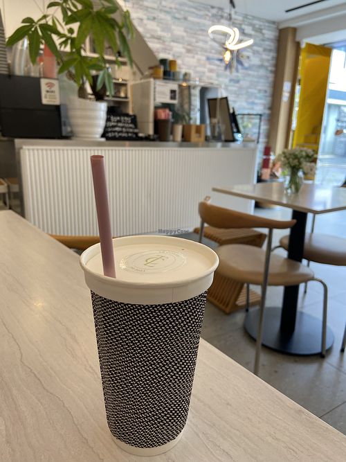 Vegan iced latte  at Le Conte - 카페 르꽁뜨 in Seoul