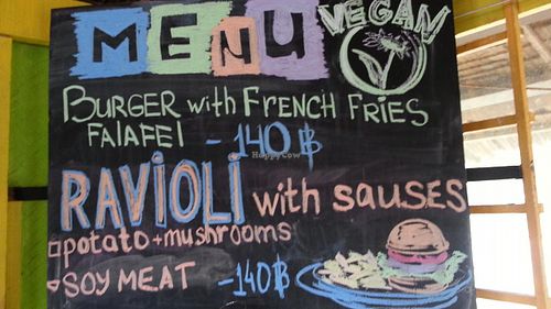 menu item at One Love Bar in Koh Phangan