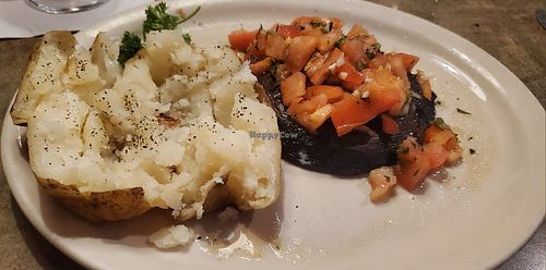 Bruschetta Portabella Cap & dry baked potato at White Rhino Bar & Grill  in Dyer