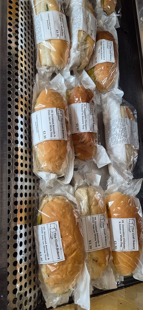 Vegan labelled rolls at The Craft Bakery  in Sheringham