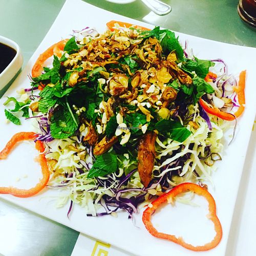 chicken cabbage salad at Vegan Cuisine in Fountain Valley