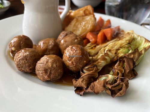 Meatless meatball Sunday roast  at The Ship in Frinton-on-sea