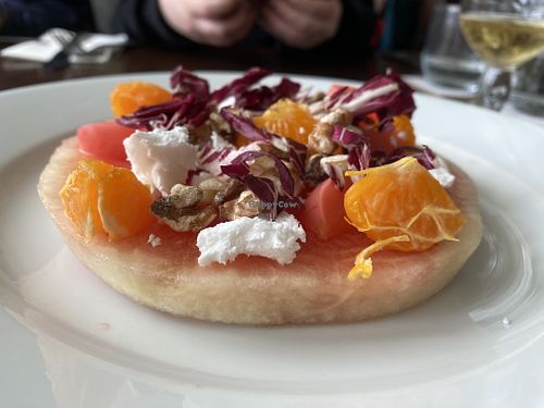 Watermelon carpaccio with vegan feta  at The Ship in Frinton-on-sea