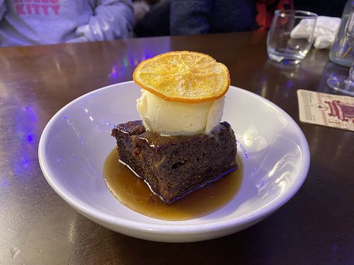 Gingerbread sticky toffee pudding   at The Ship in Frinton-on-sea