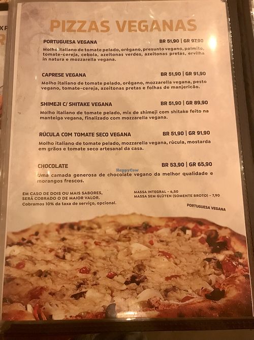 Cardápio de sabores veganos  at Verace Pizza in Ourinhos