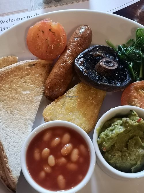 The vegan breakfast option at The Forge and Pheasant in Wiltshire