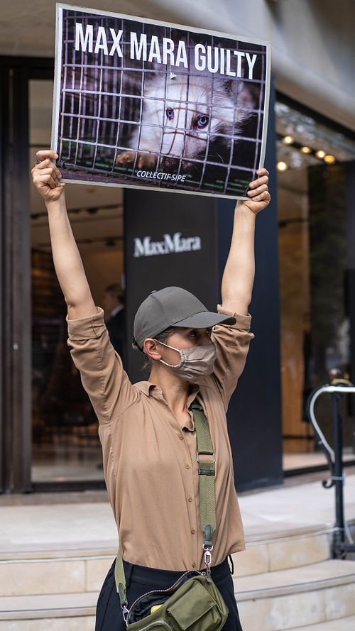 Manifestation anti-fourrure du Collectif SIPE contre Max Mara - 2023 at Collectif SIPE in Paris