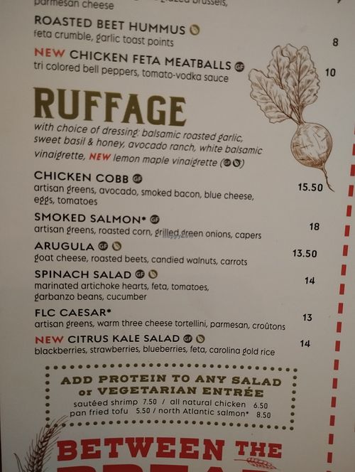 Salads which can become vegan at Five Loaves Cafe in Summerville