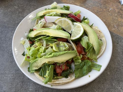 vegan tacos (before adding any salsas from the bar)  at El Caporal  in Mount Angel