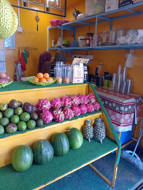 Made with fresh exotic fruit at Happy Fruits Smoothie in Semporna