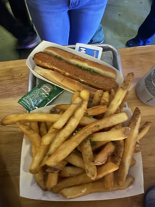 Vegan hot dog!   at Roxy's Arcade in Cambridge