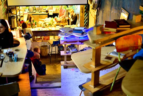 and inside, it's like going to a secret location at Fruits&Veges in Moscow