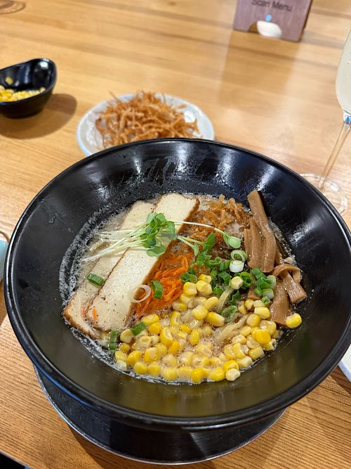 Nirvana Classic ramen with added corn at Ippudo - Cupertino in Cupertino