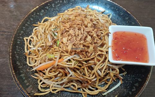 Stir fried noodle Box (served on a plate) 🍜 at Chopsticks Asia Bistro in Wernigerode