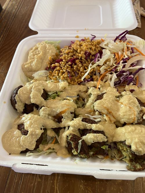Falafels with salad and hummus   at Cafe Anatolia - Masterton in Masterton