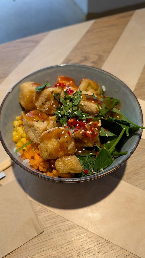 Spicy tofu bowl at Wiki Wiki Poke - Landstrasse  in Vienna
