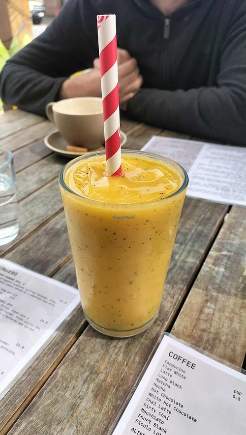 Tropical smoothie at Cockles Cafe in Port Elliot