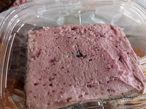 Berry frosted cake for dessert at ELife in Washington