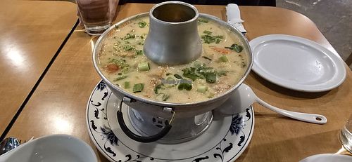 Vegan Gluten-Free Tom Kha with tofu and veggies at Thai Lanna  in Denver