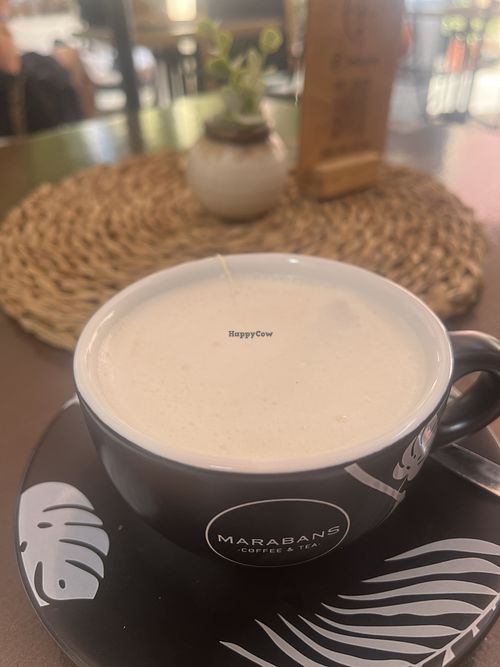 Chai latte con oatly barista oat milk 🩵  at Malloria in Mallorca