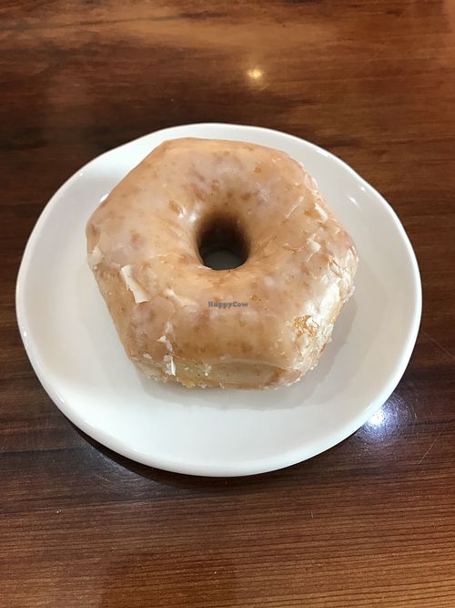 Perfect vanilla glaze donut at Cartems Donuts - Downtown in Vancouver
