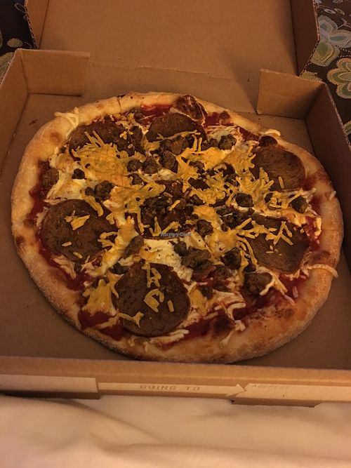 vegan pepperoni & sausage at Ian's Pizza in Milwaukee