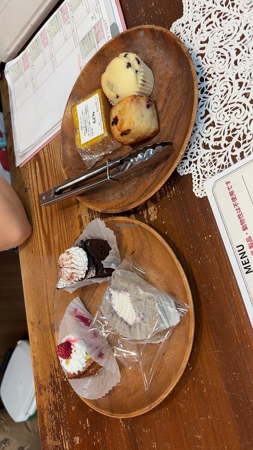 Raspberry cheesecake, chocolate cake, blueberry tea cake, pumpkin pound cake, raspberry scone and chocolate chip muffinn  at vio natural sweets in Kochi